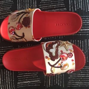 NIB Coach Cherry Sport Slides